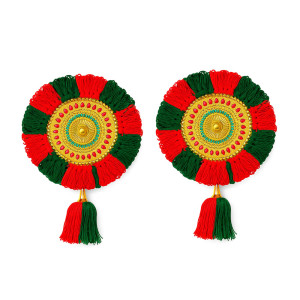 Handcrafted Traditional Couple Alavattam Set – Temple Pooja Decorative Fans (12 Inches, Pair)